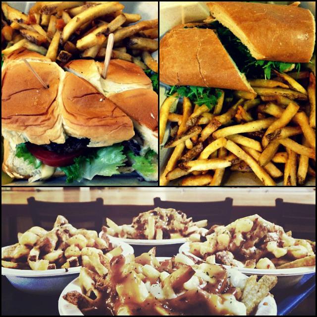 SPSMarket's tweet photo. It's a burger, mushrooms on toast and poutine from @LilChefGroup . Good any day. #SPSMarket http://t.co/jnLYdSP4Uj