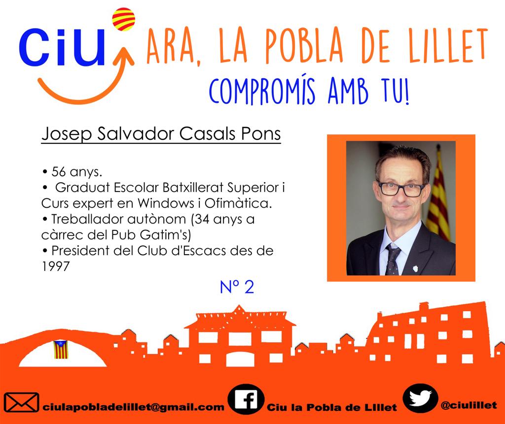 ciulillet's tweet photo. Us presentem a en Josep Salvador Casals! Es el numero 2 de la llista i ell te un #compromisambtu #araLaPobladeLillet http://t.co/DjMhVcMVZ8