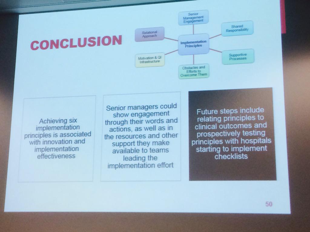 FfitzP's tweet photo. Implementation principles safe surgical checklist implementation #qfscience #Quality2015 @betterbeaumont http://t.co/dTVcy0aaMR