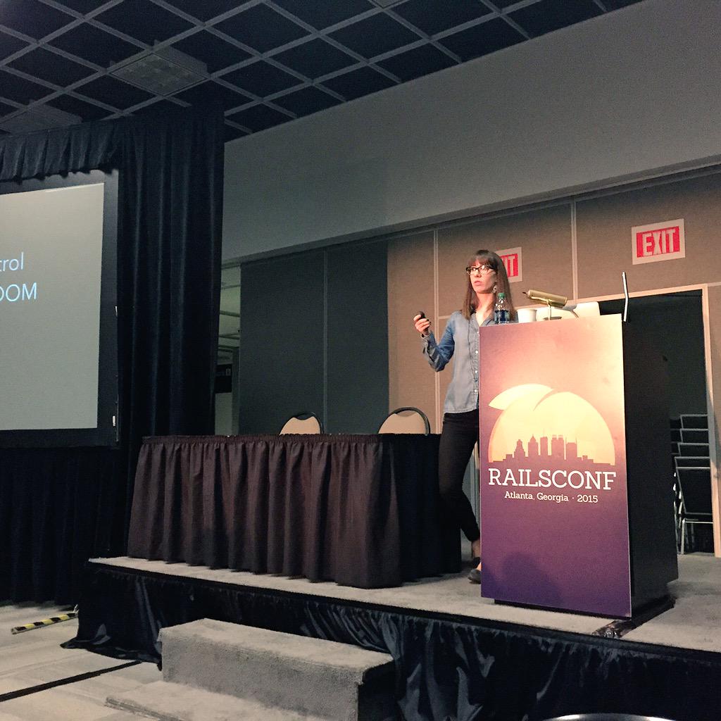 jessicaewest's tweet photo. .@chandracarney dropping some knowledge about #accessibility at #railsconf, contrast, content and readability! http://t.co/Wbsd3vxE7Q