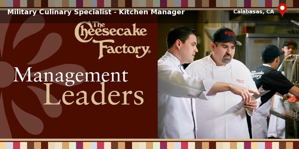 CakeJobs's tweet photo. Mili... - The Cheesecake Factory: (#Calabasas, CA) http://t.co/PQOrbLafdN #Hospitality #VeteranJob #Job http://t.co/7daj0OXYhP