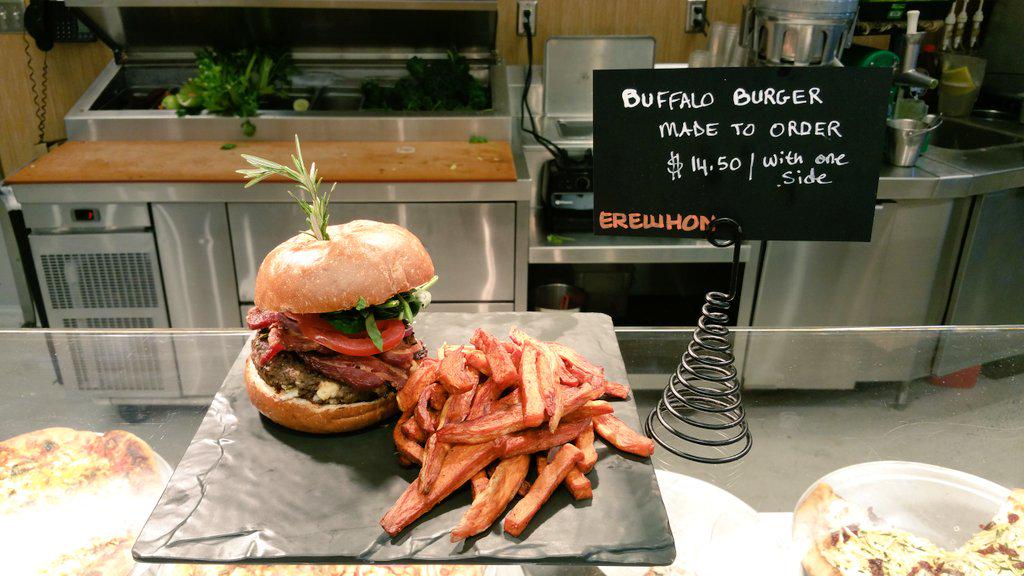 ErewhonCBS's tweet photo. Introducing our new #BuffaloBurger made to order &amp; served with 1 side. In our cafe now! #ifitshereitsgoodforyou http://t.co/TPd3NC9aib