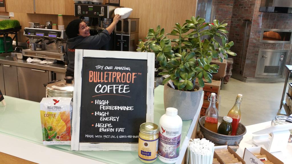 ErewhonCBS's tweet photo. Does your morning routine need a boost? Try @bulletproofexec #BulletproofCoffee featuring @AncientOrganics #ghee :) http://t.co/S0caqP8Edf
