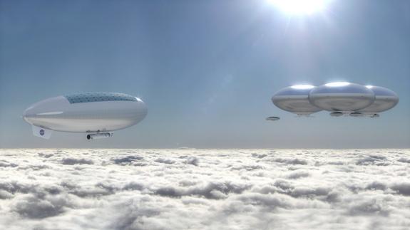 SPACEdotcom's tweet photo. Incredible Technology: NASA's Wild Airship Idea for Cloud Cities on Venus http://t.co/VsEiTGVE5p http://t.co/ofKGJezlzr