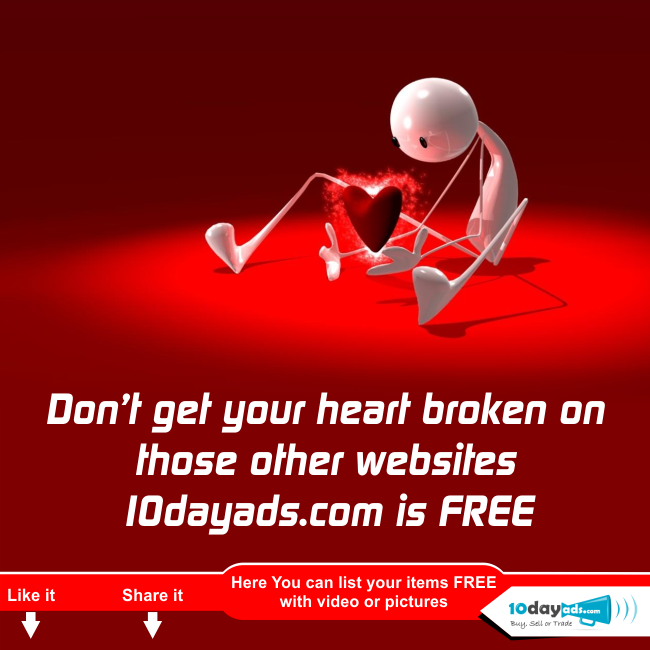 tendayads's tweet image. Don&apos;t get your heart broken on those other websites 10dayads.com is FREE

#FreeClassifiedAdsPosting