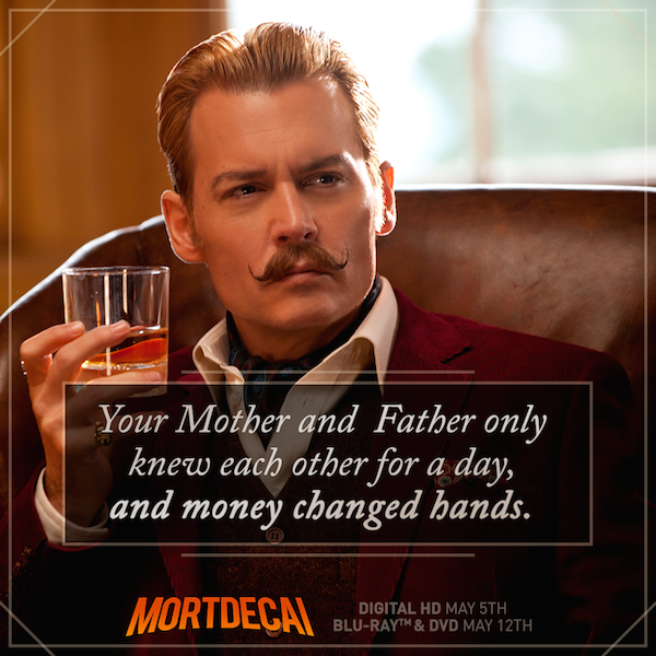 PartTimeRogue's tweet image. Don’t behave like a product of ill-breeding. See #Mortdecai on May 5th.