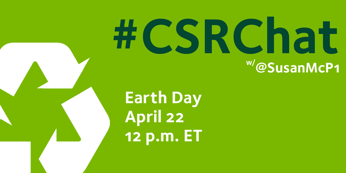 myzerowaste's tweet image. The next #CSRChat is on #EarthDay! Join @WasteManagement &amp;amp; @susanmcp1 12pmET / 5pmBST
