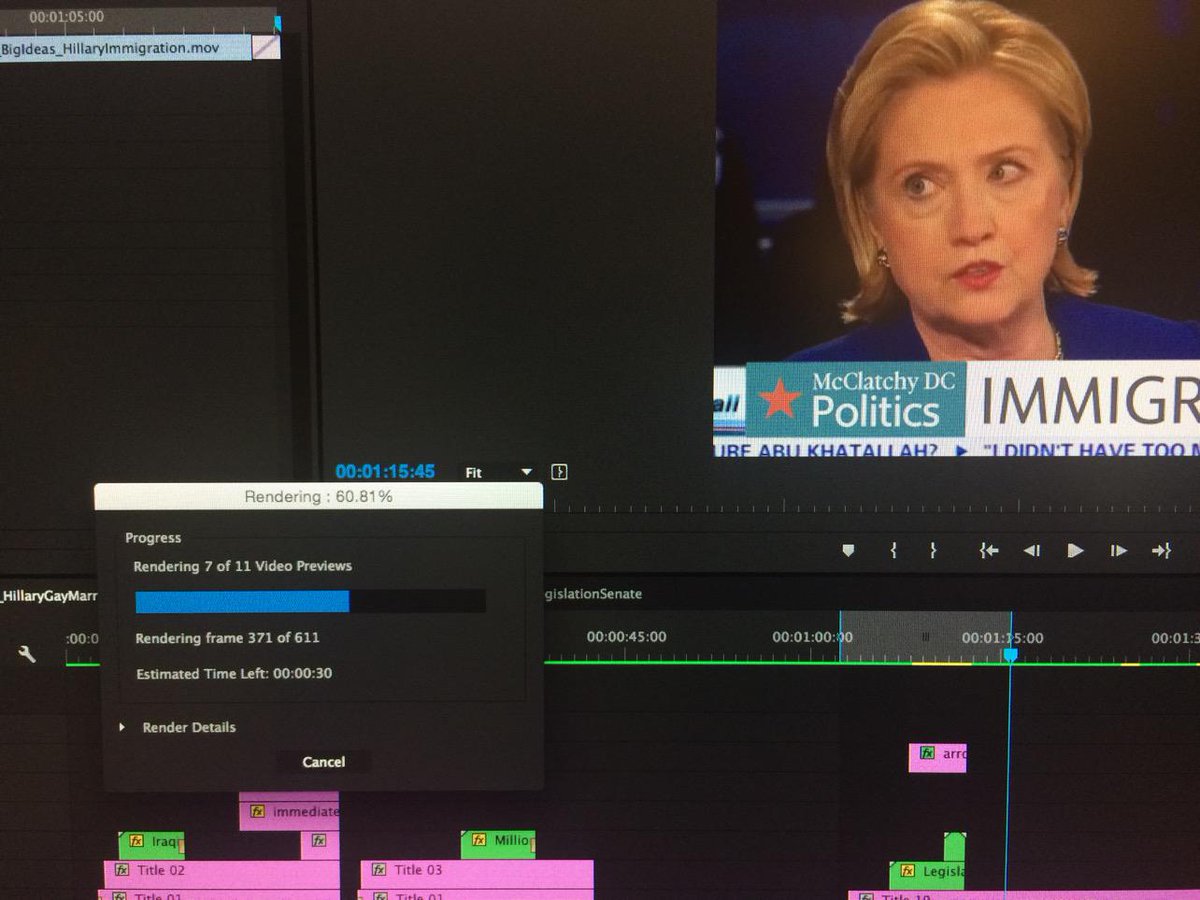 natsfert's tweet image. .@hillaryclinton's face is definitely how I feel about rendering. #videojournalistproblems