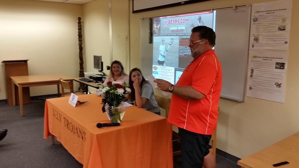 LelyBoosterClub's tweet photo. Congrats @lelyladylax senior Anna Bissell as she signs today w Lenoir Rhyne University to play lacrosse. @LelyNews http://t.co/Qkb8HpNWVq