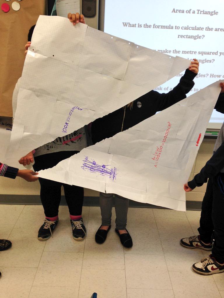 Bedford_Mrs's tweet photo. @GAngelsschool @DP_math @tash33m What's the area of 1m² if we cut it in 1/2? What's new shape &area? #AreaOfATriangle http://t.co/2WcuTIfXnS