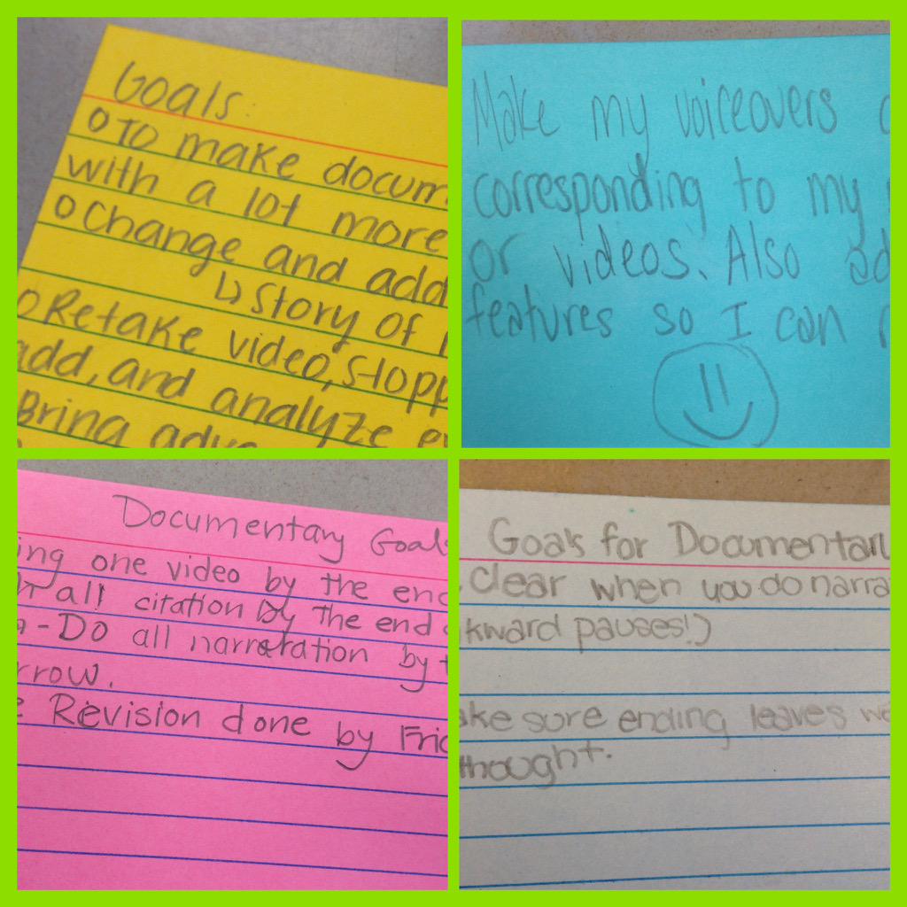 mmorrisinoa's tweet photo. 7th grade students reflect on their work and set #goals for their documentaries.  #WWPRSD  #TeamCommUNITY http://t.co/I1S1Xjq0jD