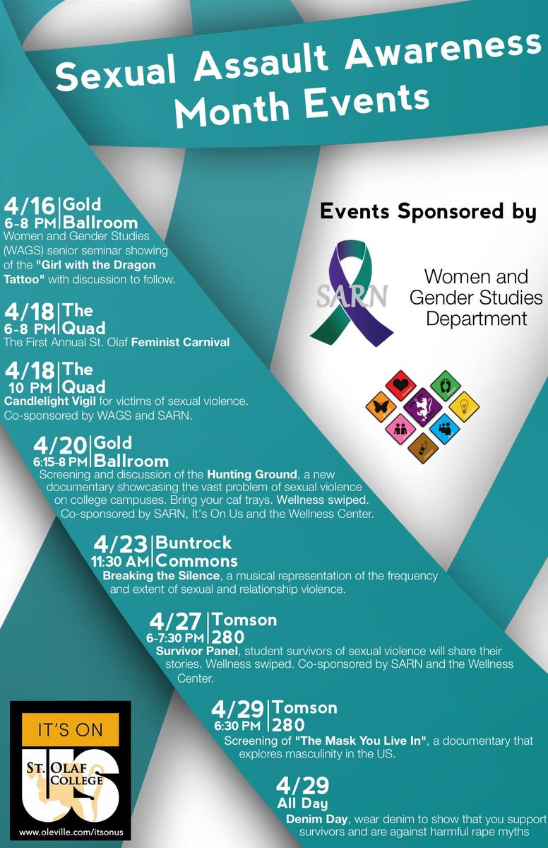 ItsOnUs's tweet photo. There’s still time to host an event at your school! @StOlaf is hosting events all through April for #SAAM. #ItsOnUs http://t.co/wCH1H1MMHZ