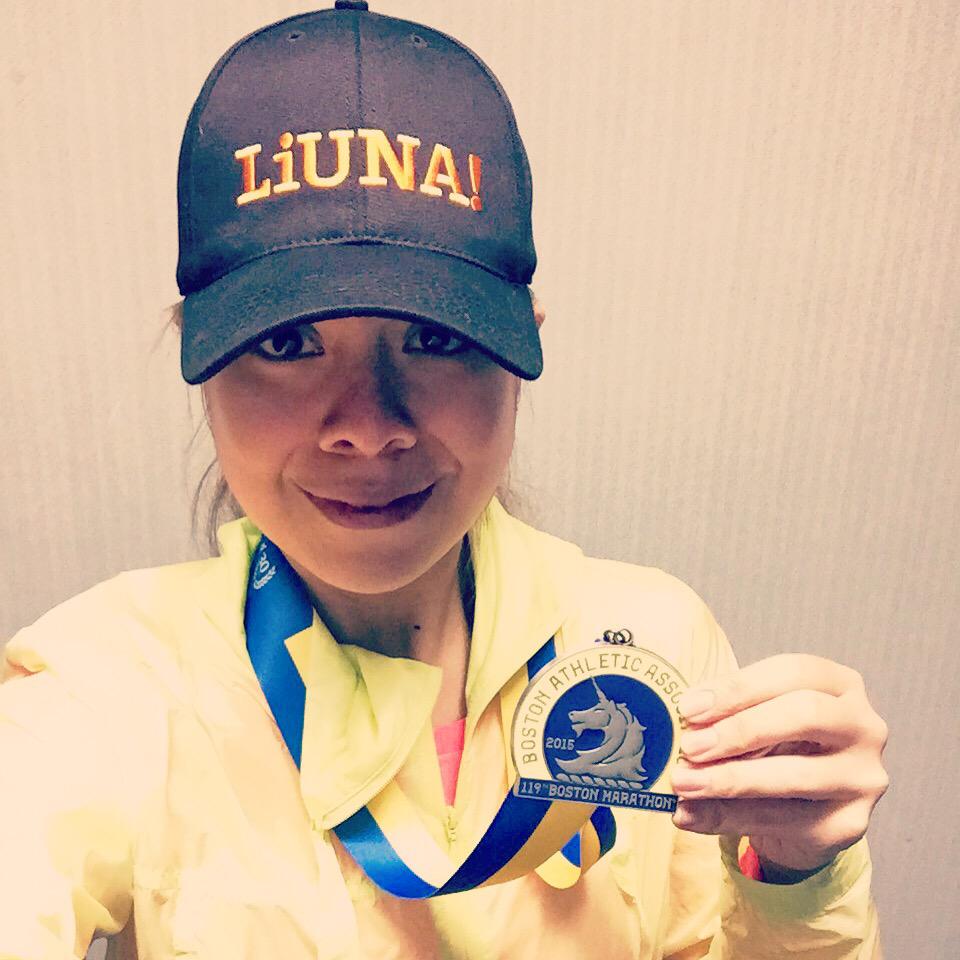 Lssobe11's tweet photo. Finished my first marathon/Boston Marathon!In the wind/rain and completed my first negative split! @bostonmarathon http://t.co/Rg6Sd4IjcJ