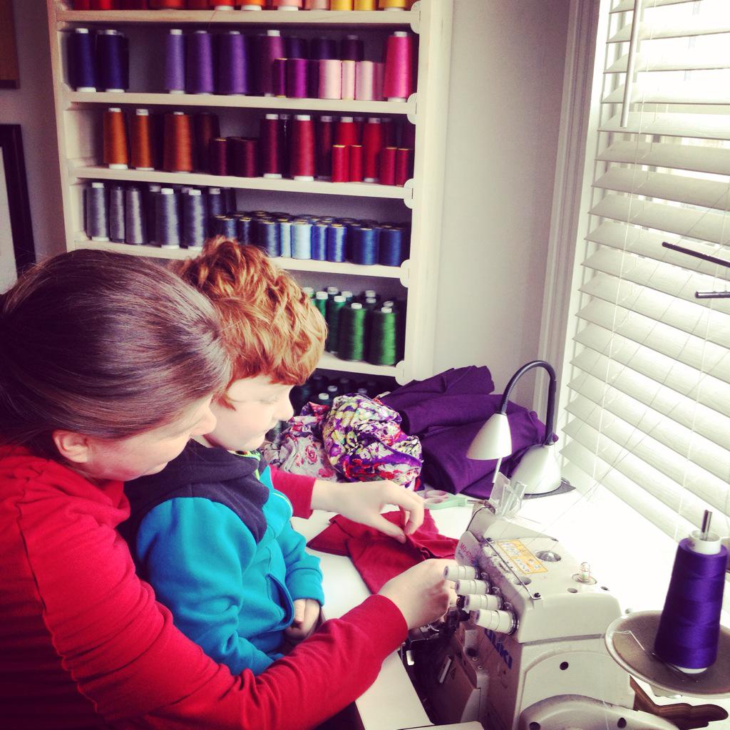 ScapesPEI's tweet photo. @Ureshii for a little noontime post birthday serging adventure! Rainbow studio of greatness. #teachthem http://t.co/GH0CRQnPN3