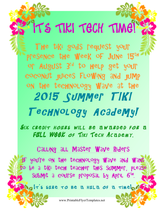 curtech93's tweet photo. Tiki Tech Time! Join #ccsd93 for #summertech15! http://t.co/IVXKAjJOXm