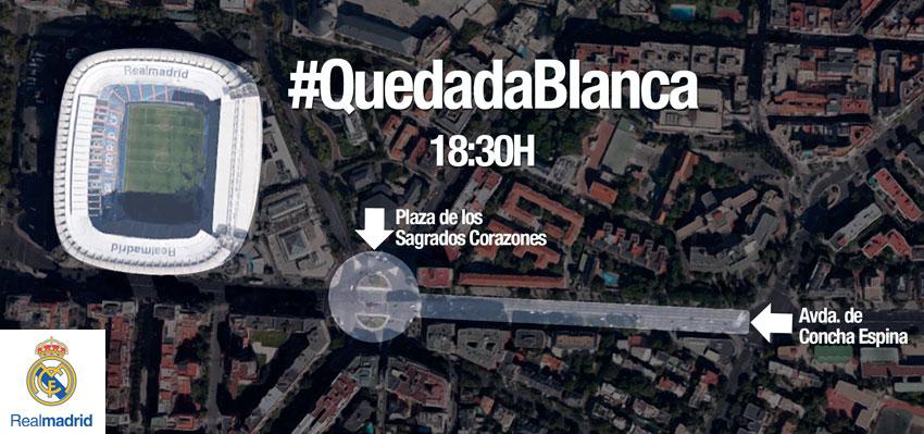 realmadrid's tweet photo. #QuedadaBlanca Todos con LA BLANCA para recibir al equipo: Miércoles a las 18:30 en la Plaza Sagrados Corazones. http://t.co/aV27ZBeuqj