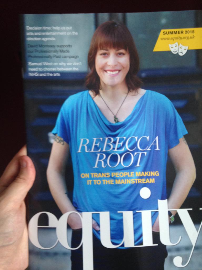 WillHastingsUK's tweet photo. Full of so much pride &amp; respect seeing my voice tutor and friend #RebeccaRoot on the cover of #EquityMagazine today. http://t.co/QEOsvHqwWU
