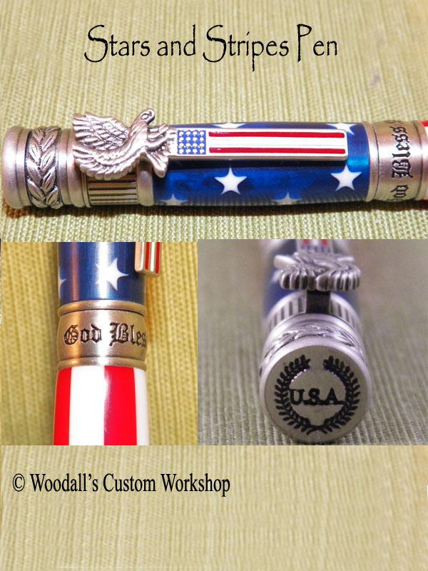 WoodallsCW's tweet photo. "Stars &amp; Stripes" Executive Pen available now. Just in time for Fourth of July. Ships within 1-2 weeks! #PatrioticPen http://t.co/BvbvBCpmrW