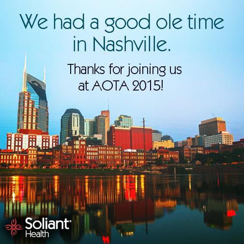 LeaSoliant's tweet photo. I had a great time at #AOTA in Nashville! Thank you to the OT's who stopped by Soliant's booth, enjoyed meeting y'all http://t.co/UC8vQq6AEE