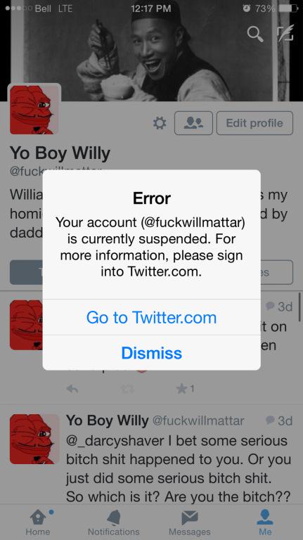 thatniggadaler's tweet photo. when twitter cant take the heat http://t.co/zliagUZkIv