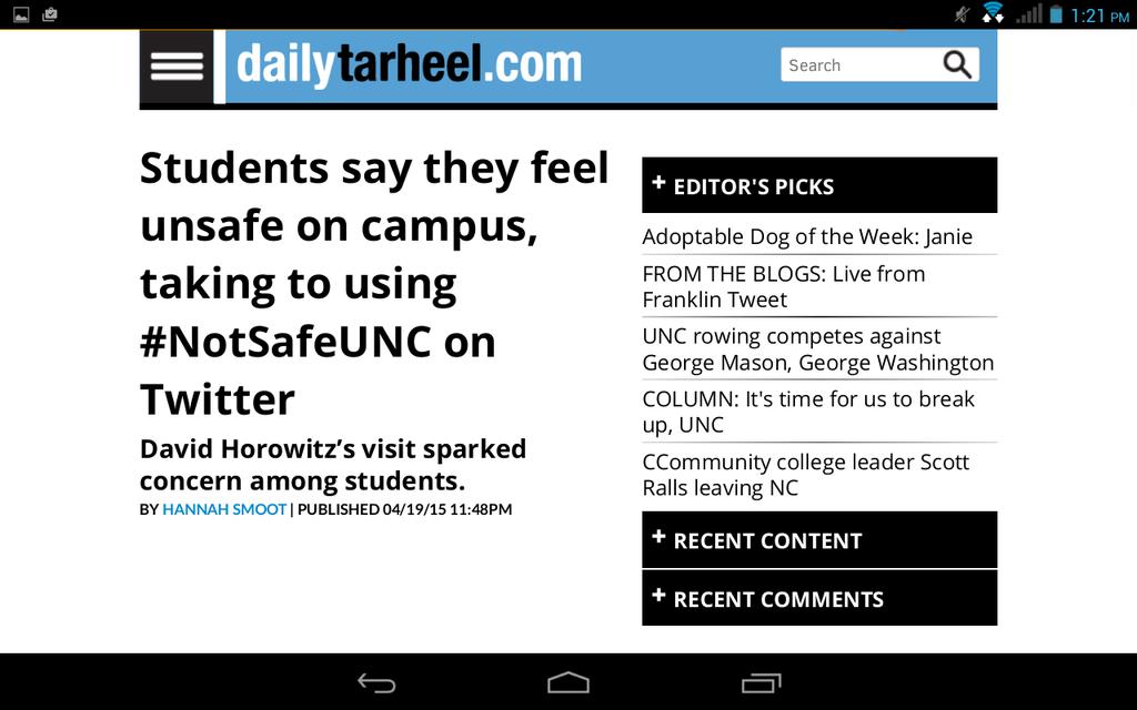 MT8_9's tweet photo. "Being uncomfortable is not the same thing as being unsafe" UNLESS you are a liberal feminist SJW in 2015 #NotSafeUNC http://t.co/XaEWIqyb4x