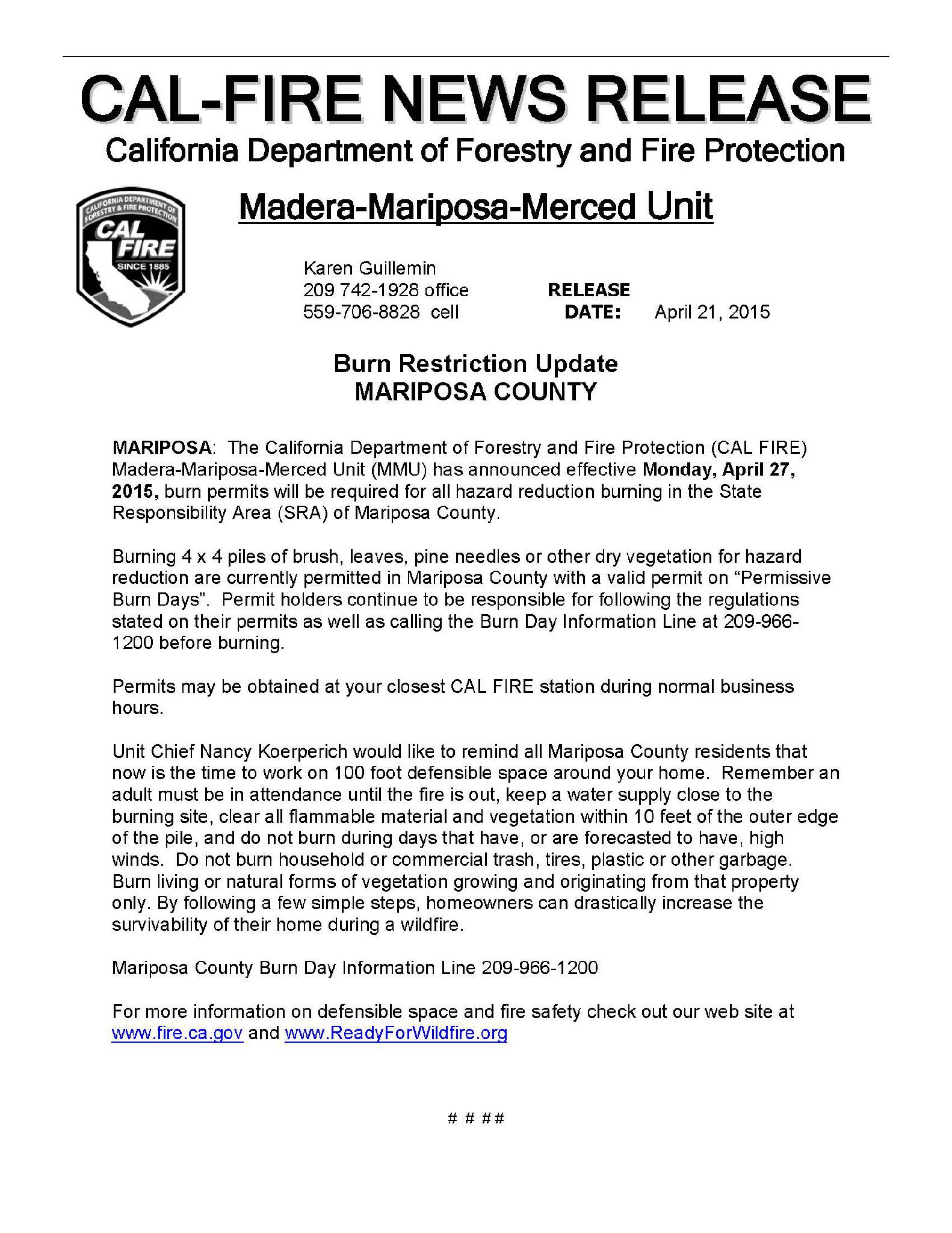 Mariposa County Sheriff Daily Log - d5w4o1d