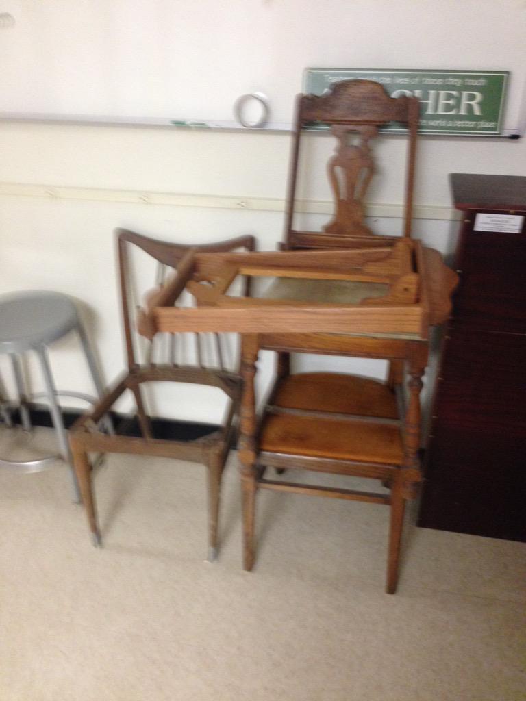 CoachUhlenhopp's tweet image. @ForestCityMS Old and broken furniture or masterpiece in the making? We&apos;ll see!!! #upcycling #MSengineering