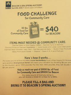 <a href="/BeaconChristian/">Beacon Christian</a>  is collecting food for <a href="/communitycarest/">Community Care</a> drop off your canned items in support of 2 amazing causes!