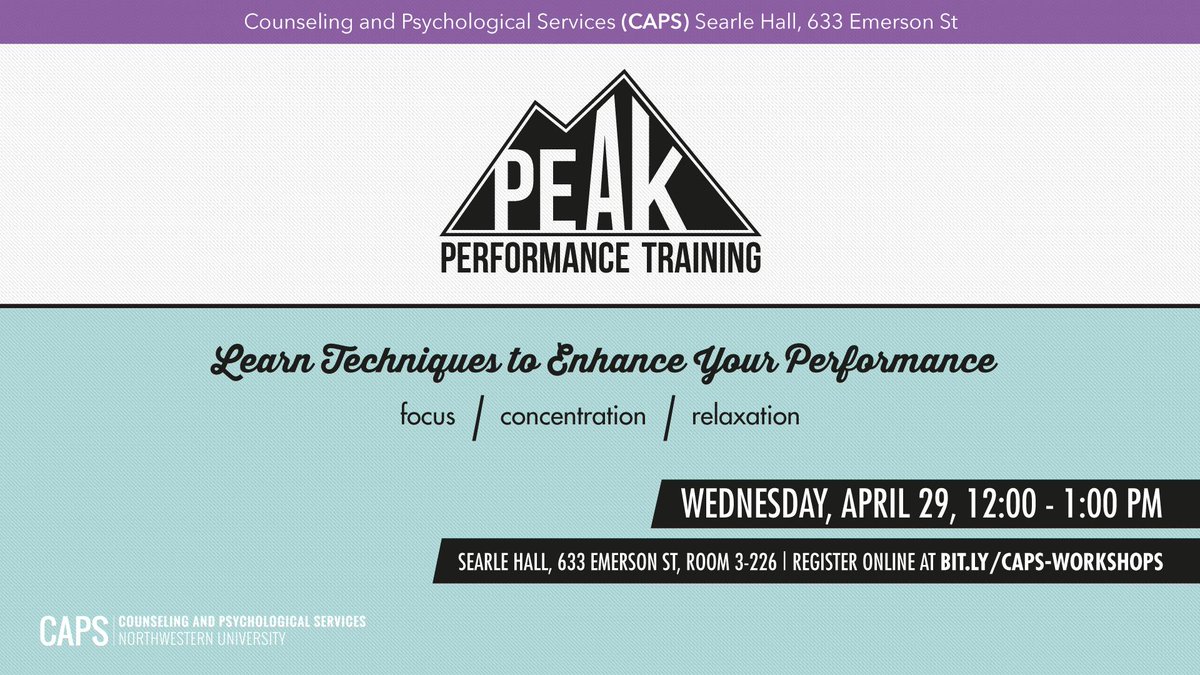 LearnNU's tweet image. Learn techniques to enhance your performance with CAPS!