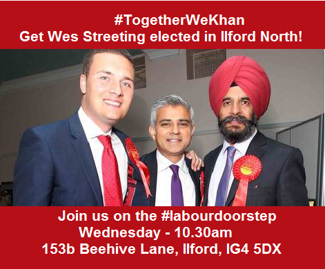 SadiqKhan's tweet photo. Winning with @WesStreeting! Can you join us on the #labourdoorstep w @IlfordNorthCLP tomorrow? http://t.co/sY2L0TOCeC http://t.co/kTek6qM9CQ