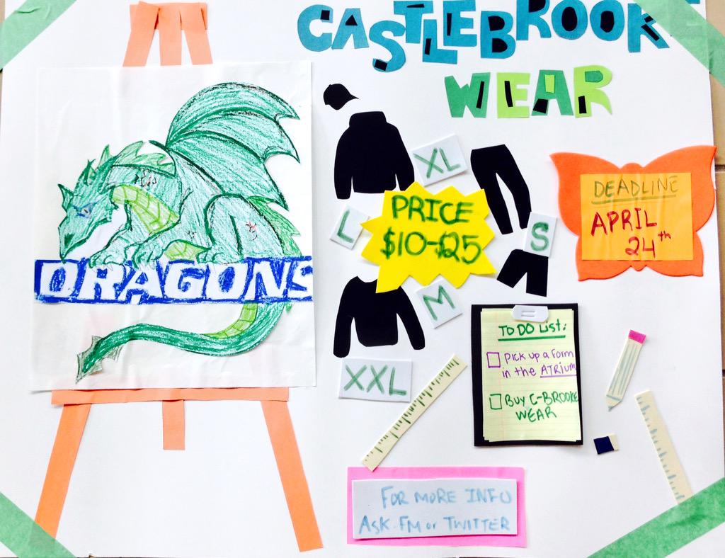 CastlebrookeACE's tweet photo. REMEMBER DRAGONS! Deadline to buy the new Castlebrooke Wear is FRIDAY APRIL 24th 2015! #CastleProud #DRAGONSPRIDE http://t.co/4A9Uh60Izb