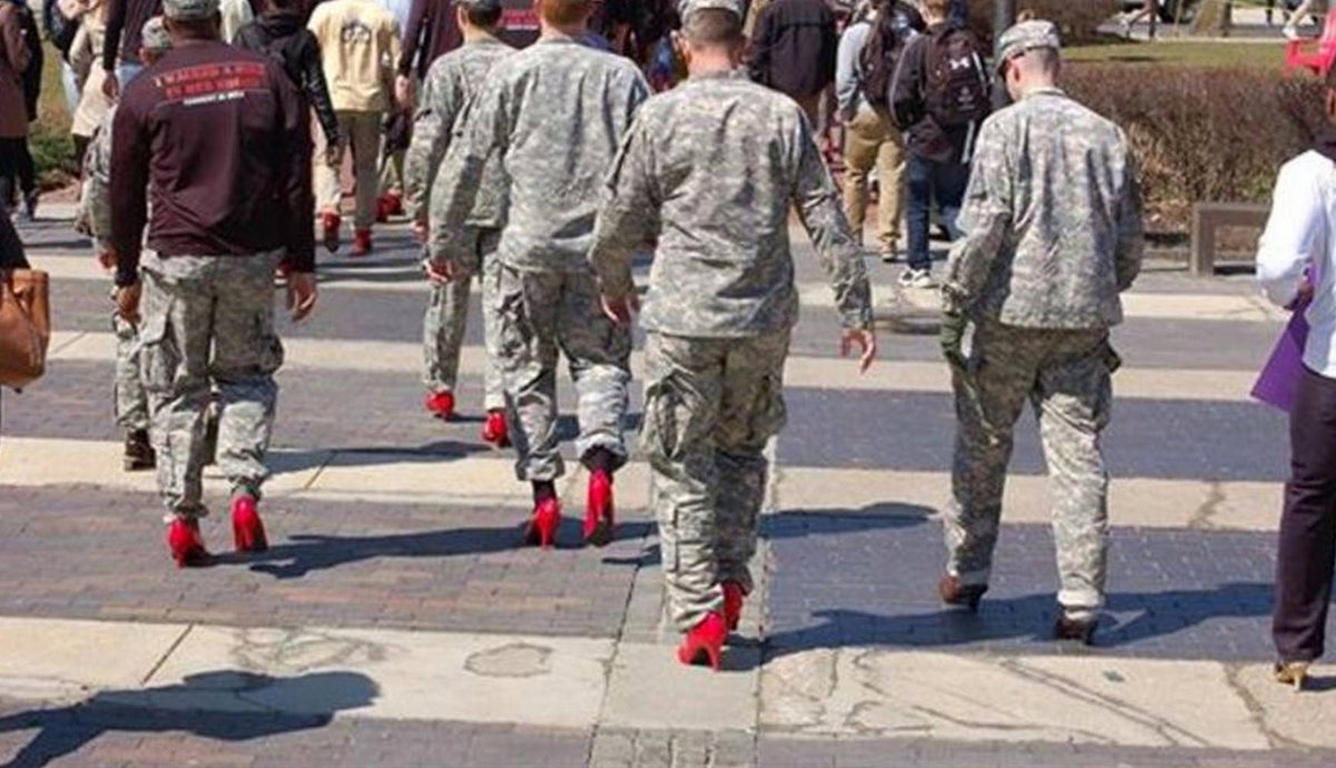 ROTC cadets forced to wear high heels for feminist consciousness-raising