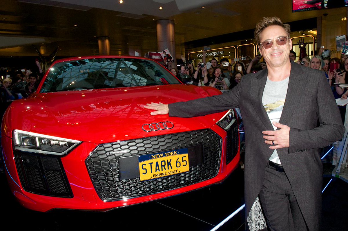 AudiUK's tweet image. If #IronMan drives one, then it must be good! Here’s @RobertDowneyJr with the all-new #Audi #R8.