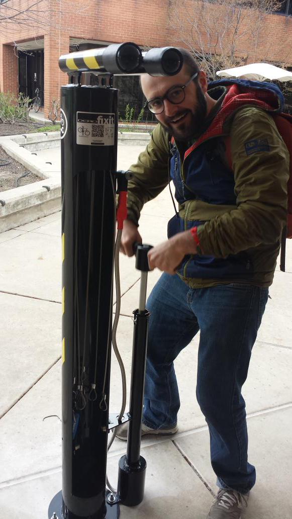 New bike repair station at NEIU! So cool!