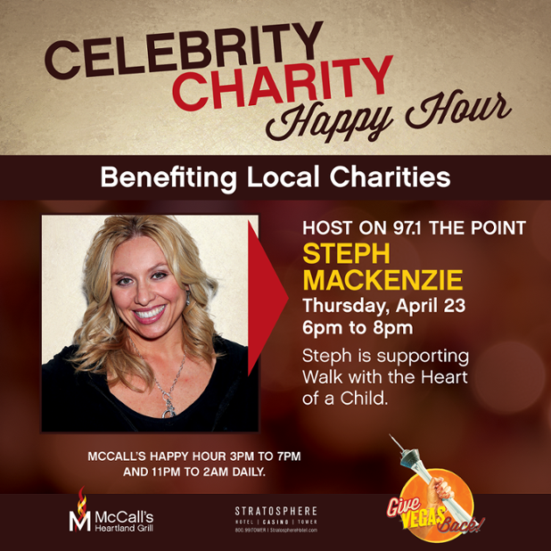 McCall's Celebrity Charity Happy Hour finale is hosted by <a href="/stephmackenzie7/">Steph</a> of <a href="/971ThePoint/">971ThePoint</a>. Benefits <a href="/HeartKidsNV/">ChildrensHeartFDN</a>!
