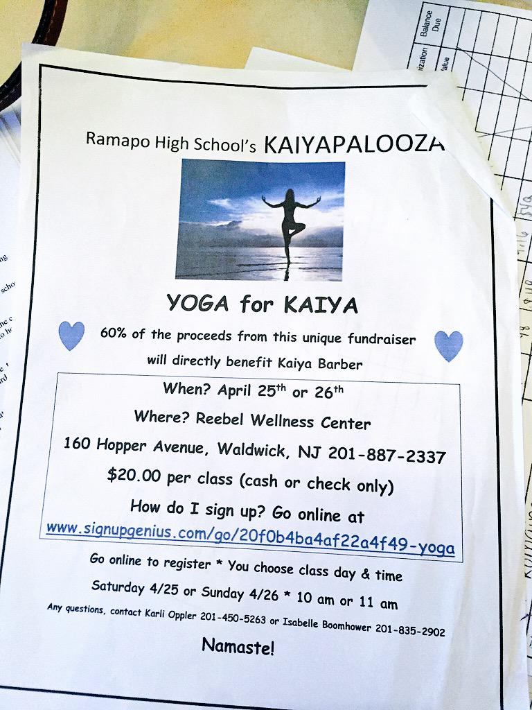 karlioppler's tweet photo. come out to support kaiya barber this weekend at a yoga fundraiser 💚💚 http://t.co/yWhrMh151U