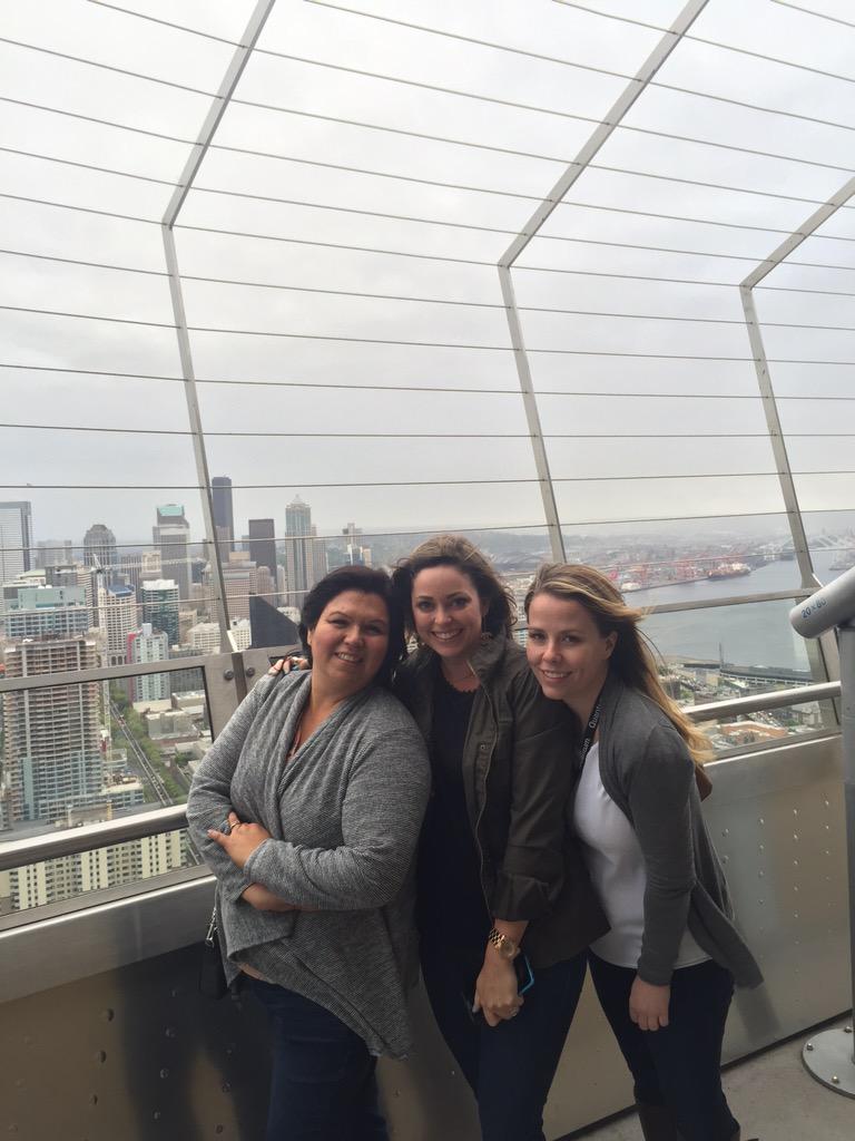 BellLindsey's tweet photo. Hope everyone is excited for the Space Needle. Prepping with @Allison_Morse and @theannabaker #QuantumUnleashed http://t.co/O5bi7QpVXo