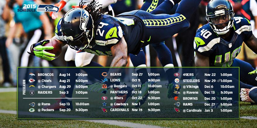 <a href="/Seahawks/">Seattle Seahawks</a> Hey #12s, Here is the 2015 season schedule! #GoHawks bit.ly/1HhEAG6