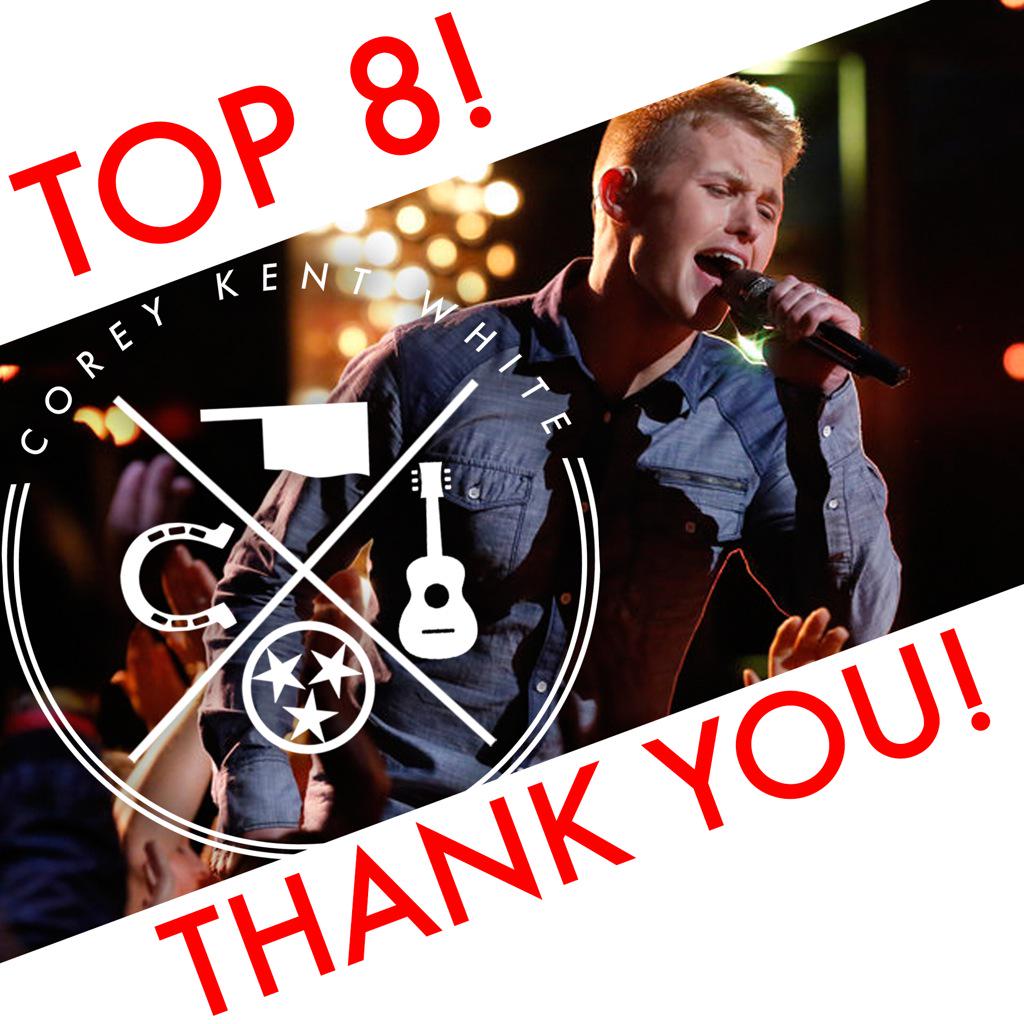 COREYKENT's tweet photo. Thank you America! Love you guys! #CountryStrong #CKWarriors #TeamBlake #VoiceResults http://t.co/CbzOzG56HG