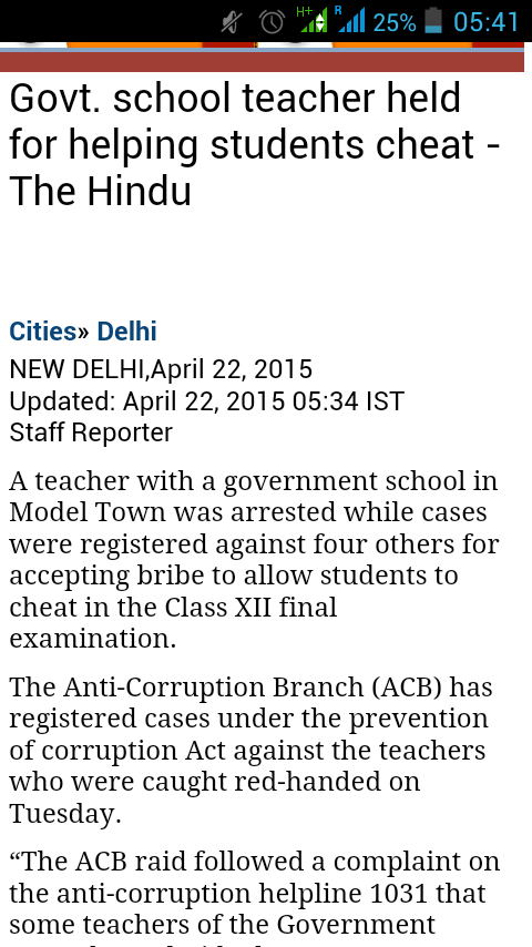 iam_avi5's tweet photo. Govt. school teacher held for helping students cheat - The Hindu http://t.co/W1nDdtM20U
#ACB Raid #AAPHelpline http://t.co/zaoEHe5qYT