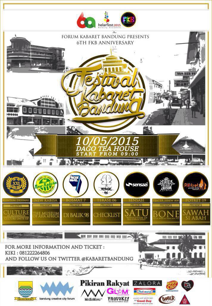 KabaretBandung's tweet photo. Pagi!pasti sdh tidak sabar dgn Festival Kabaret Bandung Buruan beli tiketnya just 35K + voucher zalora dan love juice http://t.co/D6AZcyH27t