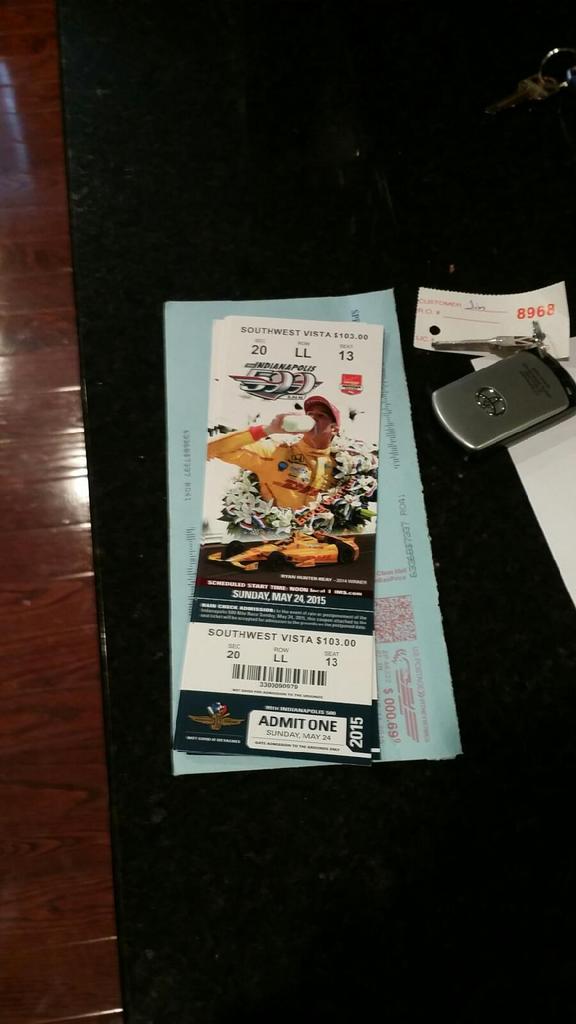 joshwatson27's tweet photo. Indianapolis 500 ticket, can't wait! http://t.co/RKmdDQMBO0