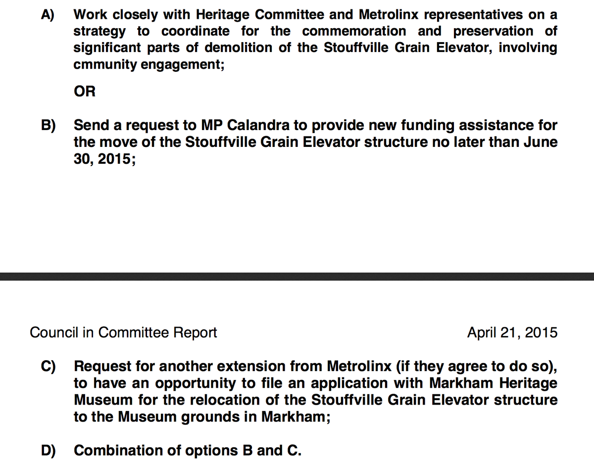 Options are: #Stouffville