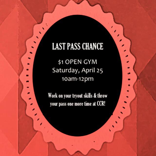 CheerCommand's tweet image. LAST PASS CHANCE! CCR $1 OPEN GYM - SATURDAY 10-12pm ❤️⚫️🚀