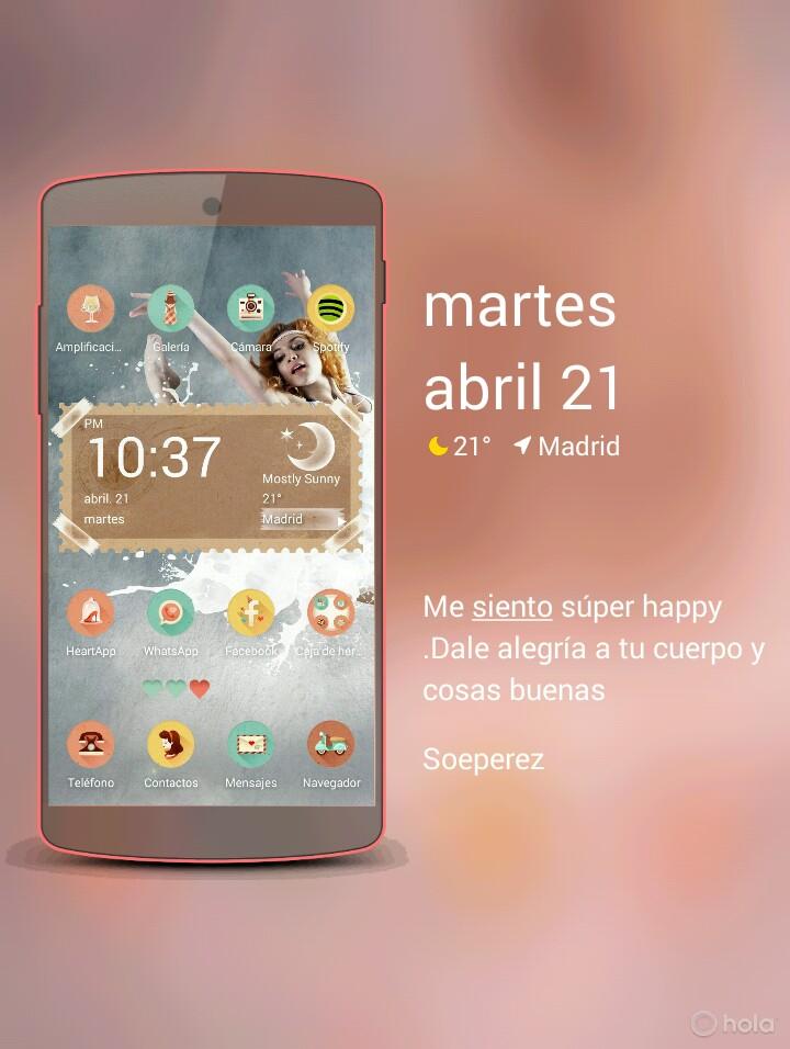 soeperez87's tweet photo. Mostrar la pantalla mi escritorio, ¿guapo verdad? Estoy utilizando #Hola Launcher#, pruébalo. http://t.co/dnQavbqoaR