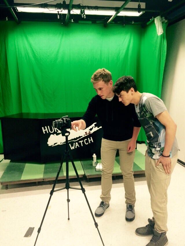 Students John Fennell and Chris Rozzano of period 7 taking a look to find new angles for the upcoming show !