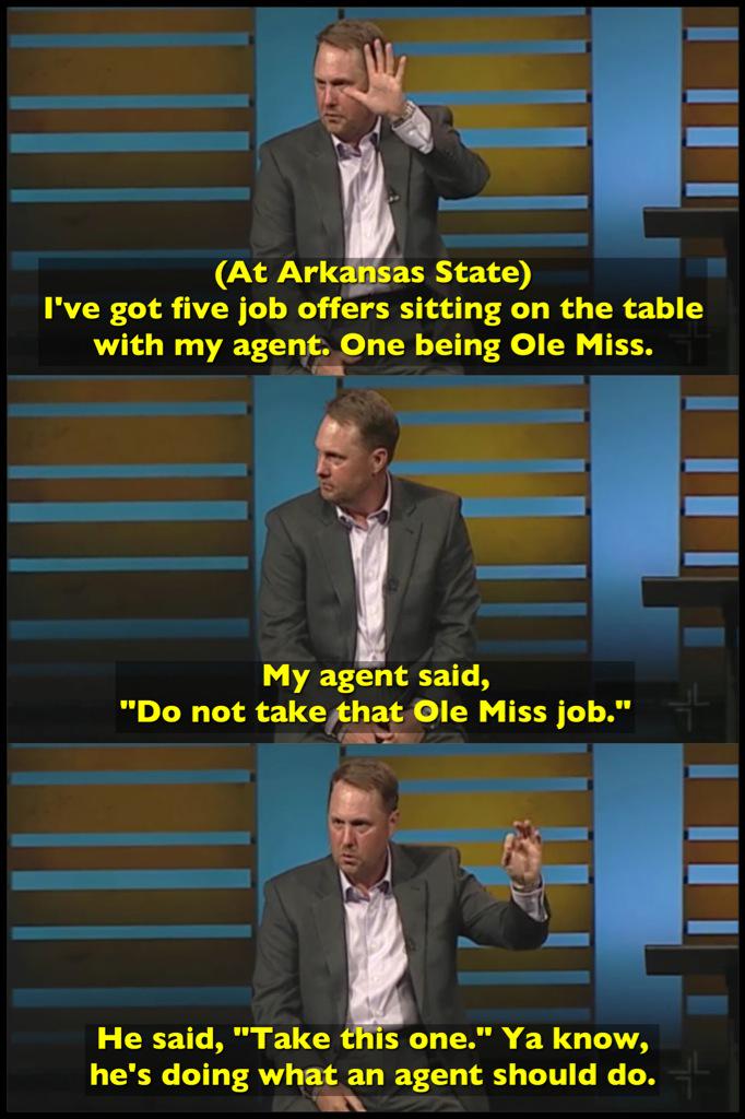 OleMissNoProb's tweet photo. Chilling story on how @CoachHughFreeze decided to come to #OleMiss. http://t.co/XdXjRIBlo5