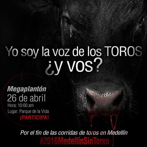 Med_Antitaurino's tweet photo. Quiero un #2016MedellínSinToreo ¿ y vos? http://t.co/BhcQ2OM8p2
