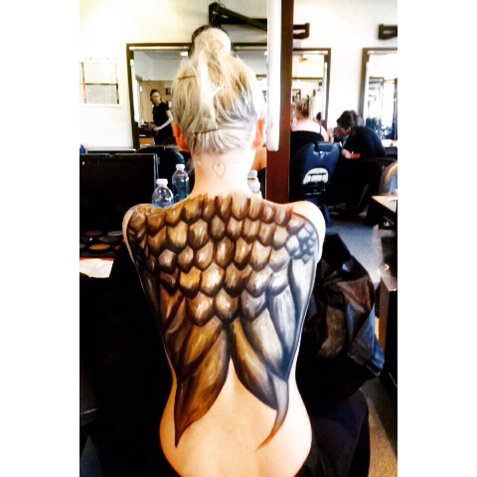 kerryashiels's tweet photo. Chloe had lots of fun with the body paint today http://t.co/d3AZ6k7lmd