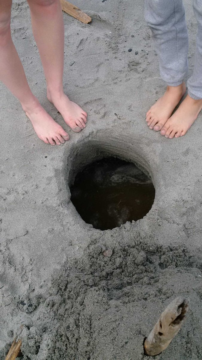 If you dig deep enough you will strike oil... or ocean in this case as discovered by 2 students at Gyro beach.